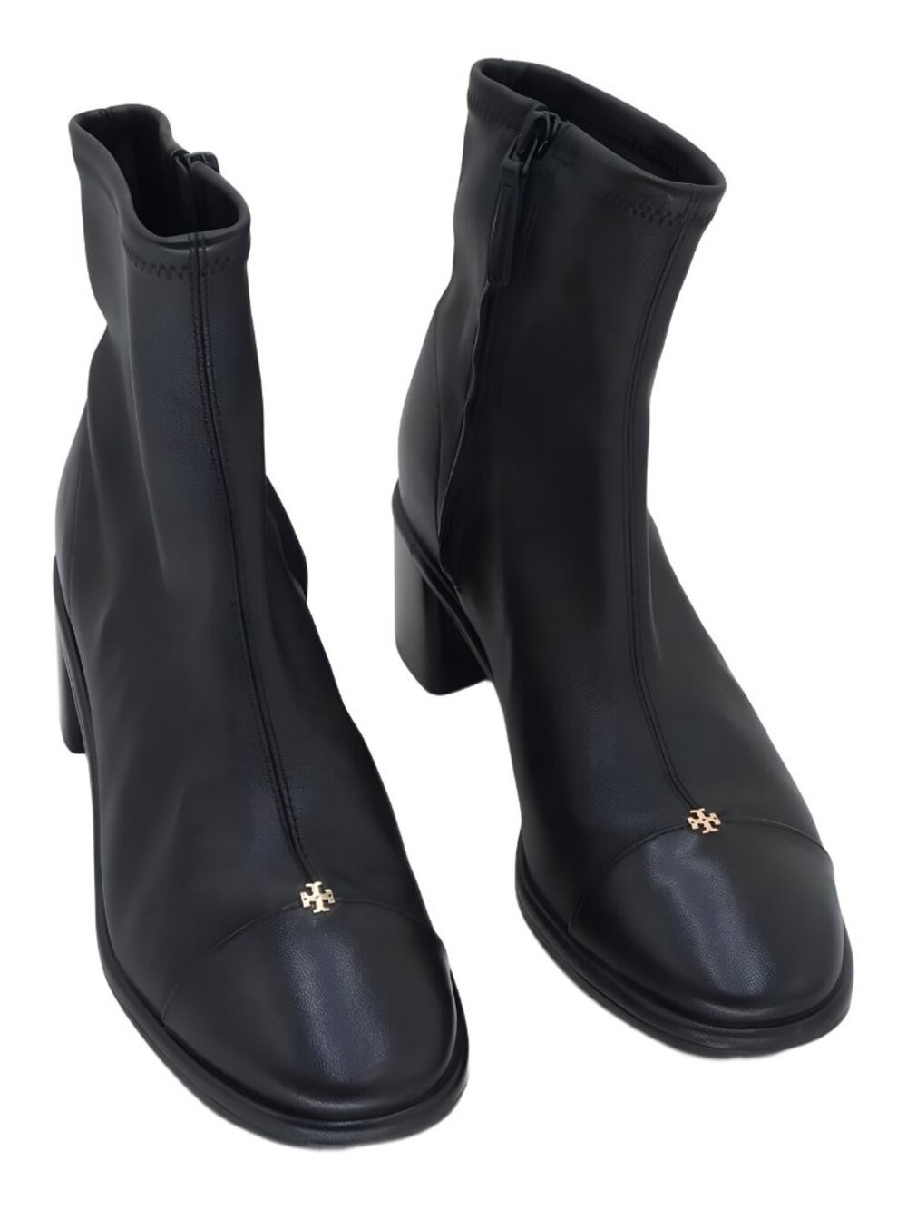 Tory Burch Cap-Toe Heel Ankle Boot Perfect Black Sz 6M